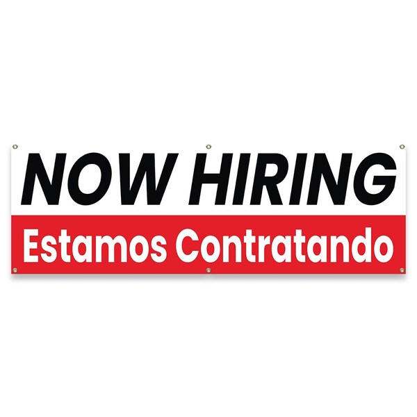 Signmission Now Hiring Estamos Contratando Banner Concession Stand Food Truck Single Sided B-72-30113 - main